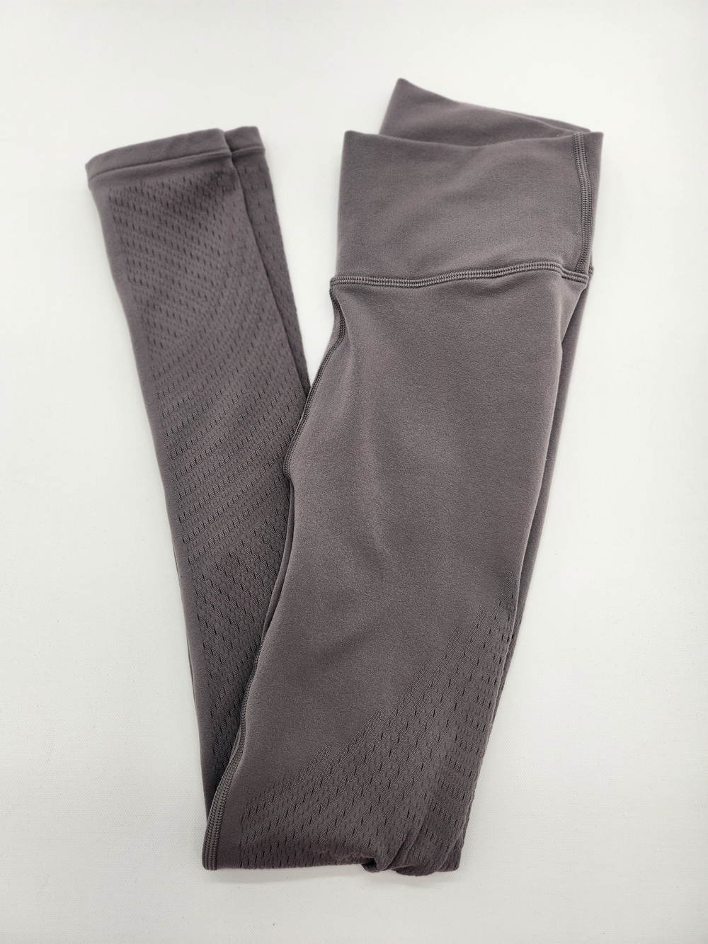 Lululemon High Rise Gray Perforated Leggings Yoga Pants Size 4